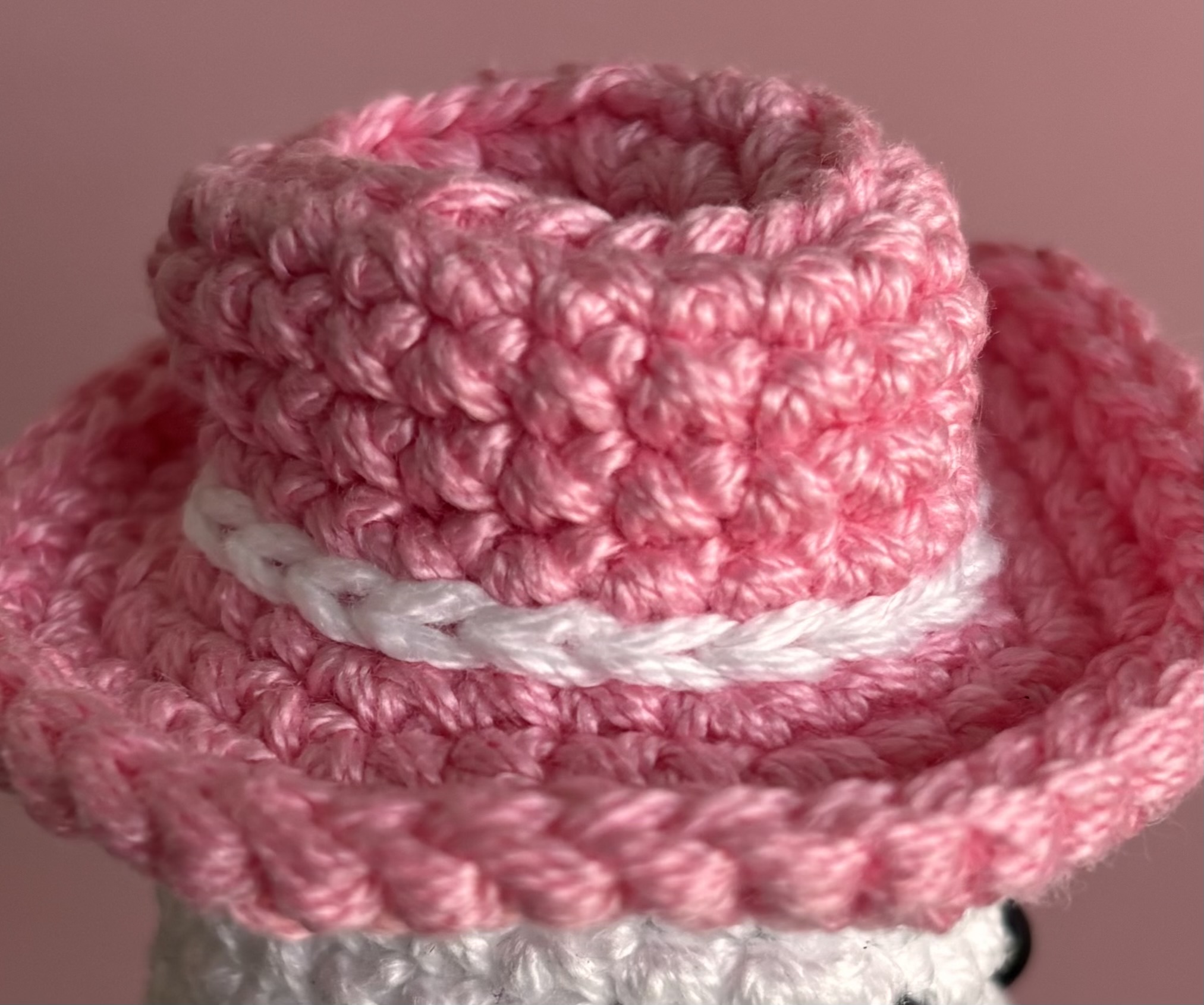 crochet pink western hat