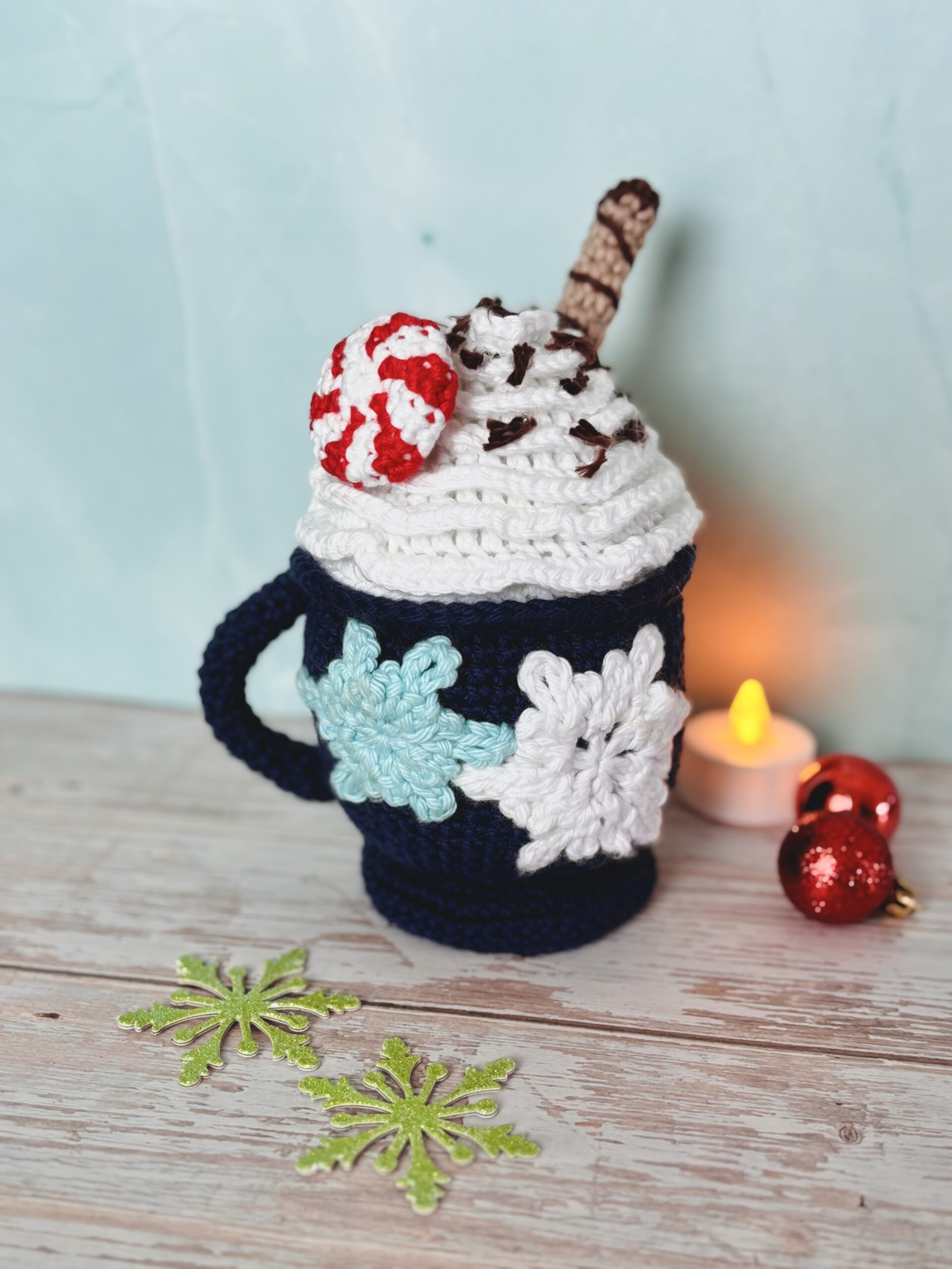 Winter crochet mug