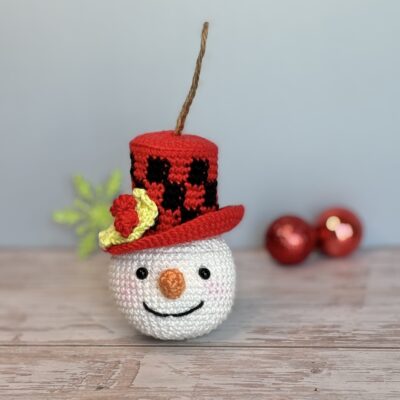 Snowman Ornament Crochet Pattern - Amigurumi PDF Tutorial - Holiday Decor DIY