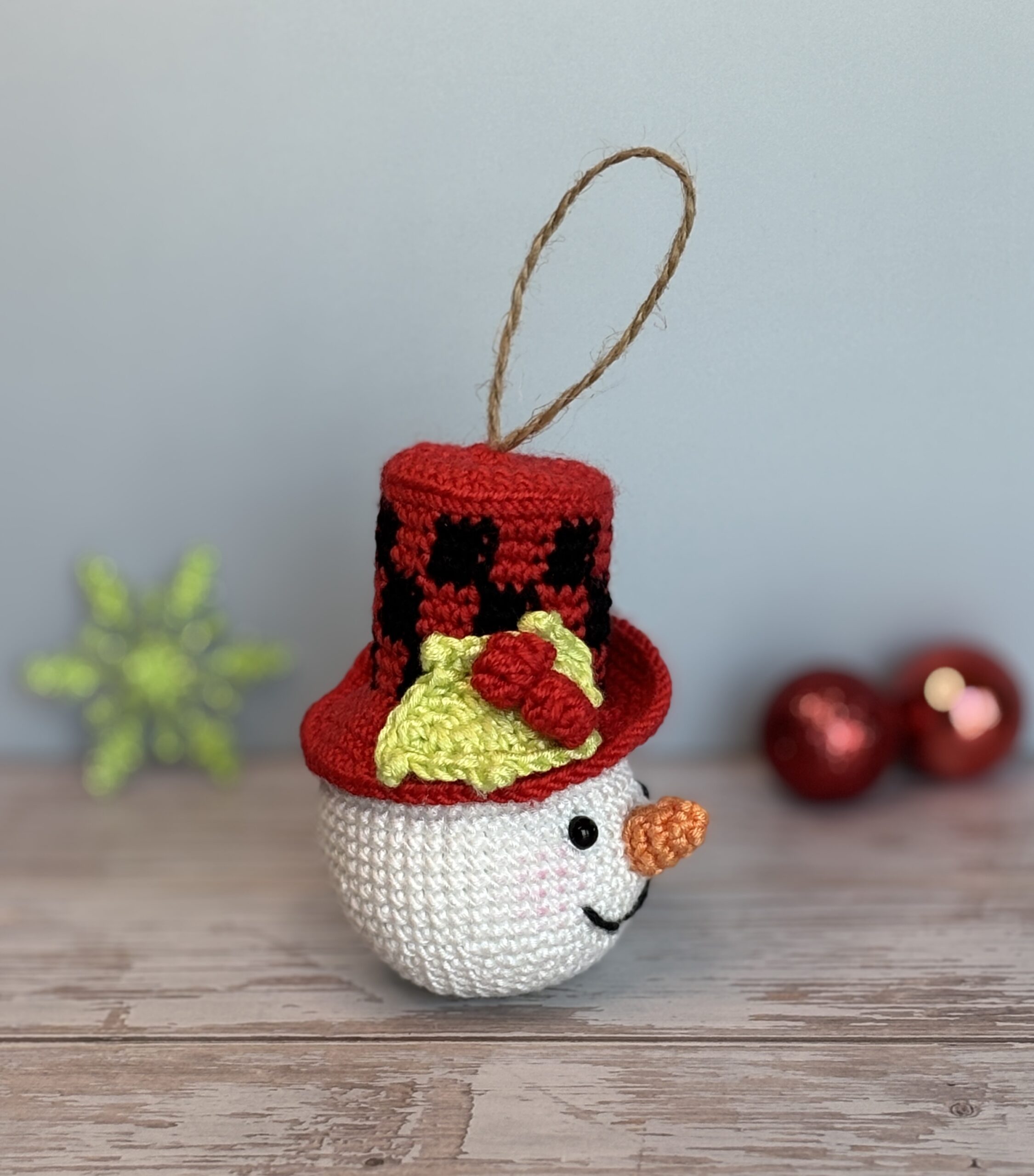 Snowman Ornament Crochet Pattern - Amigurumi PDF Tutorial - Holiday Decor DIY - Image 3