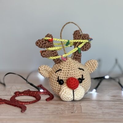 Reindeer Ornament Crochet Pattern - Holiday Tree Decoration - PDF Pattern